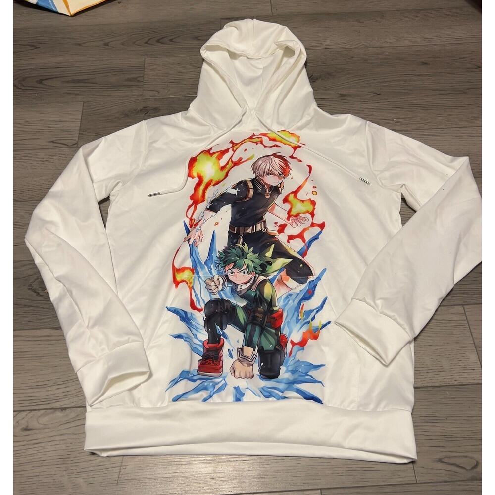 My Hero Academia Anima Graphic Hoodie Anime Deku/Todoroki Double Sided Size XL